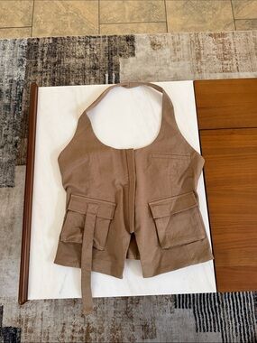 Zara Brown Cargo Halter Camisole